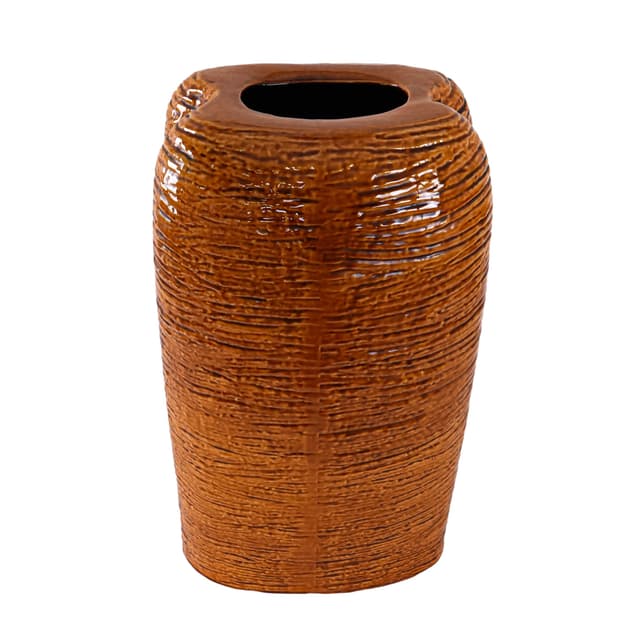 Wazon, brązowy, ceramika, Niemcy, lata 60. - WYMIARY