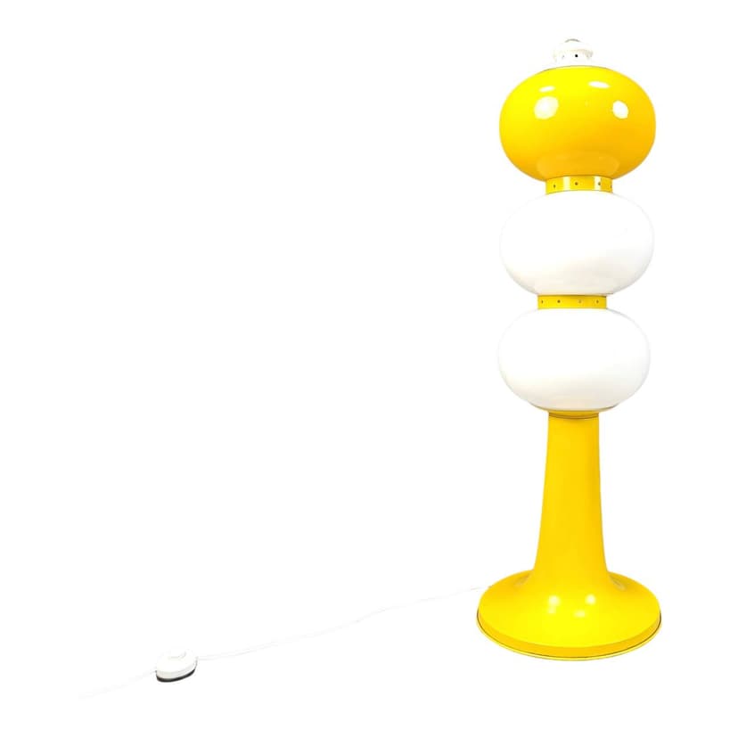 Lampa podłogowa Space Age, szkło żółty, Włochy, lata 60.