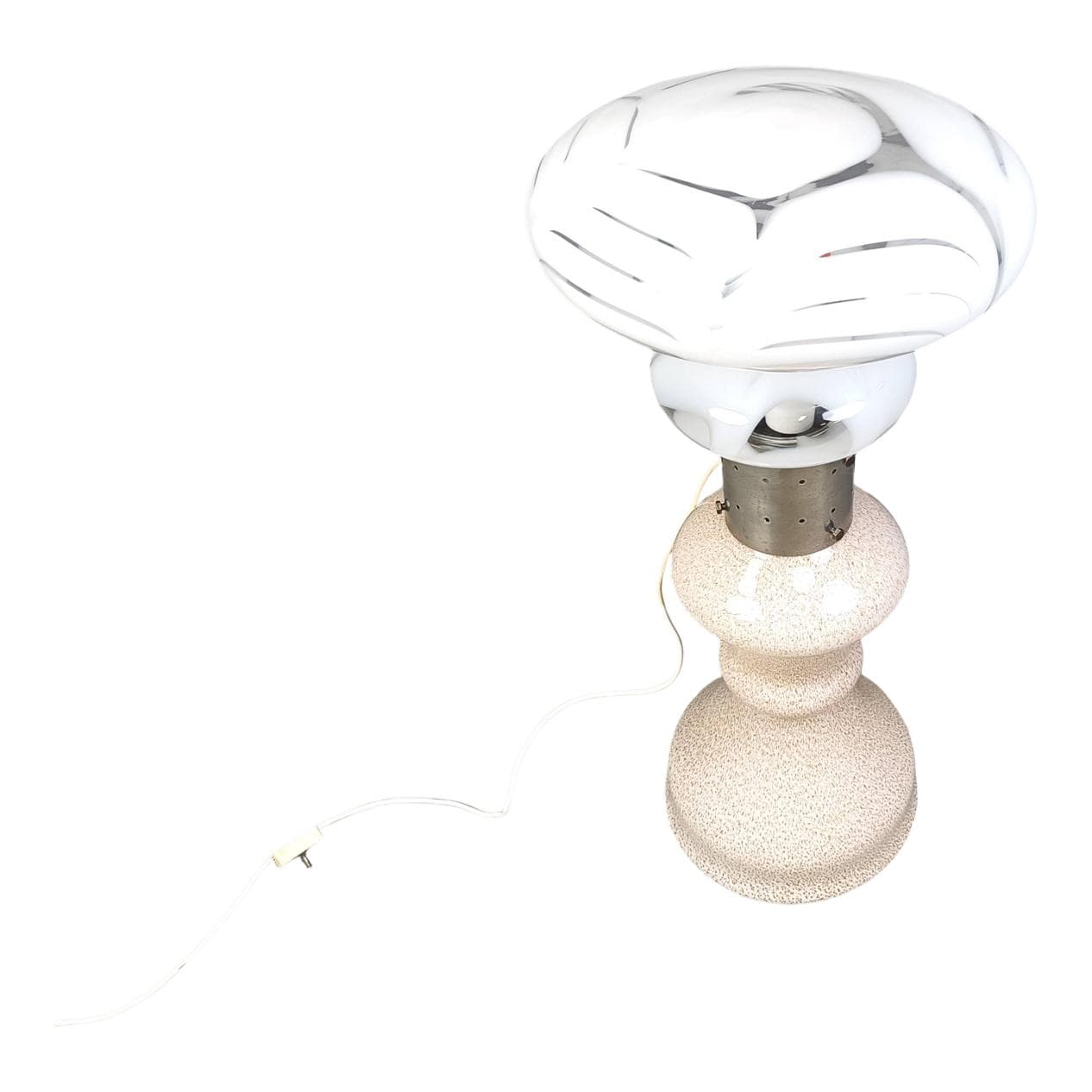 Lampa podłogowa, szkło białe, proj. C. Nason, Mazzega, Włochy, lata 60.