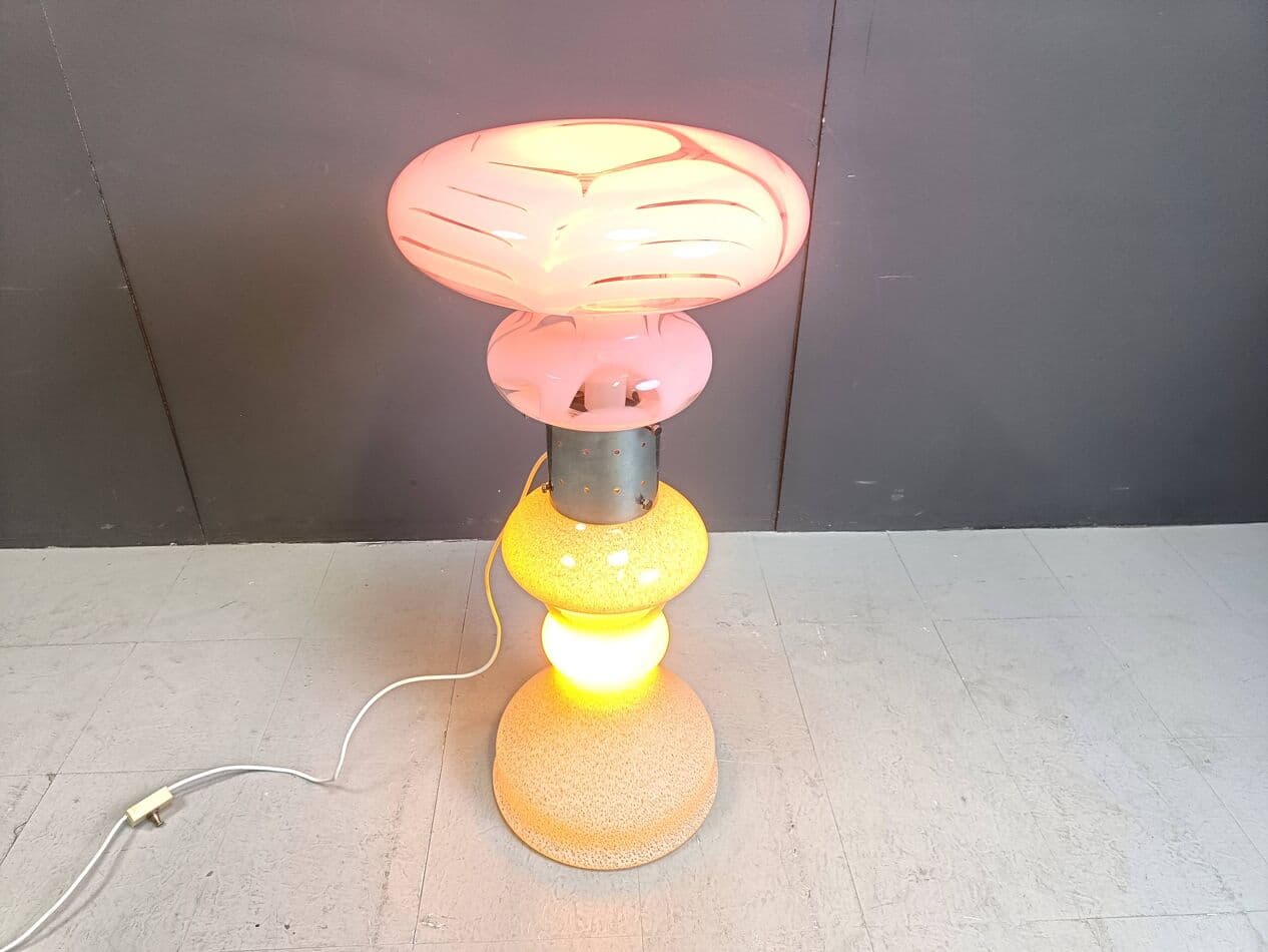 Lampa podłogowa, szkło białe, proj. C. Nason, Mazzega, Włochy, lata 60. - 264024