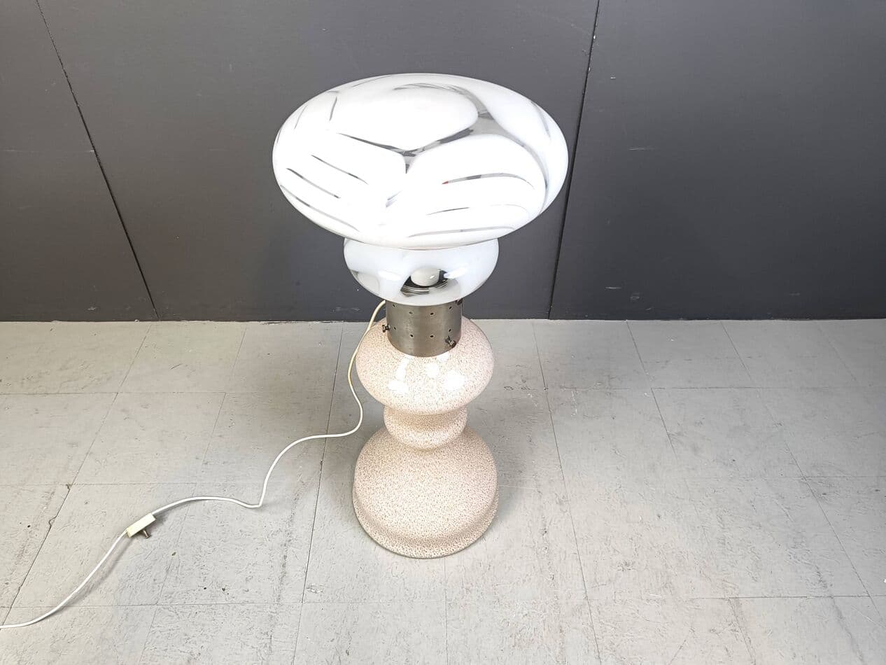 Lampa podłogowa, szkło białe, proj. C. Nason, Mazzega, Włochy, lata 60. - 264020