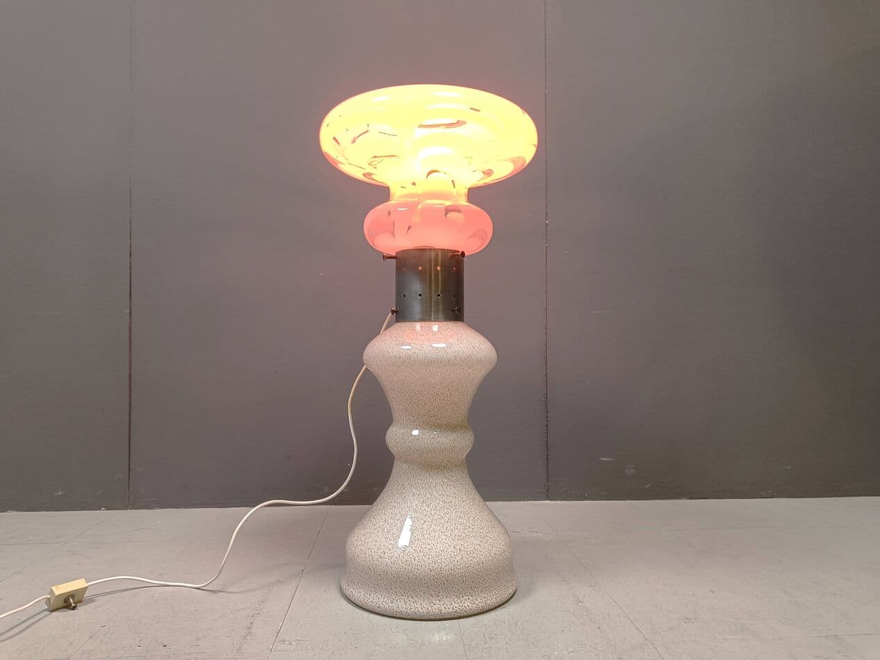 Lampa podłogowa, szkło białe, proj. C. Nason, Mazzega, Włochy, lata 60. - 264027
