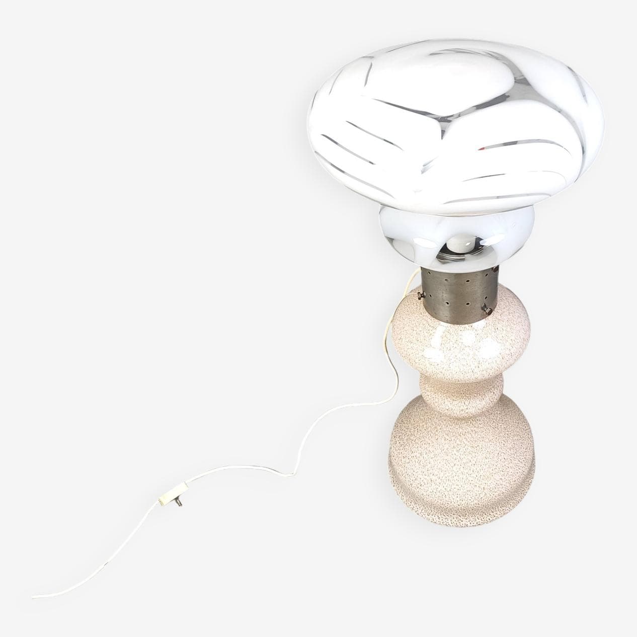Lampa podłogowa, szkło białe, proj. C. Nason, Mazzega, Włochy, lata 60. - 264021