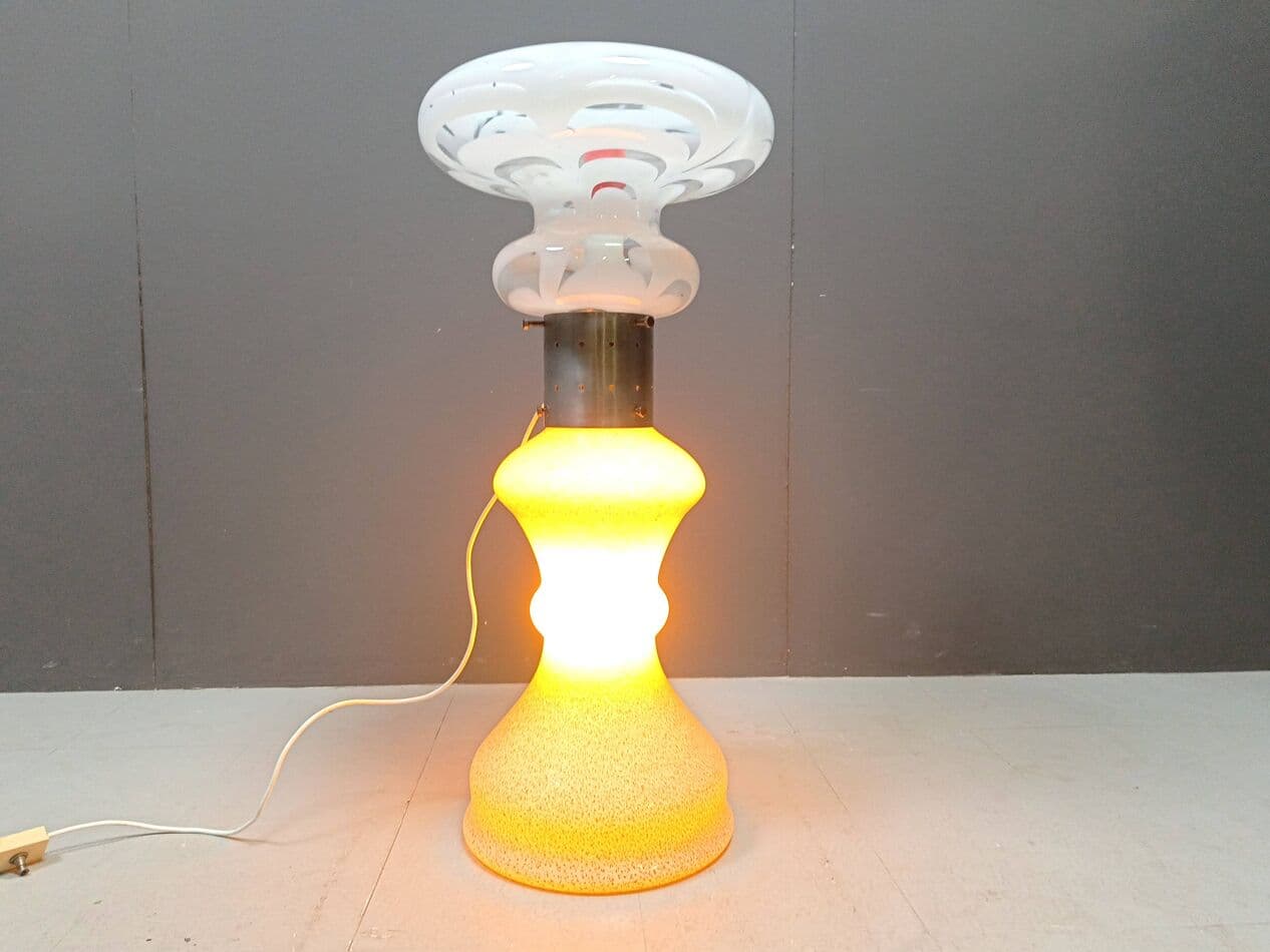 Lampa podłogowa, szkło białe, proj. C. Nason, Mazzega, Włochy, lata 60. - 264028