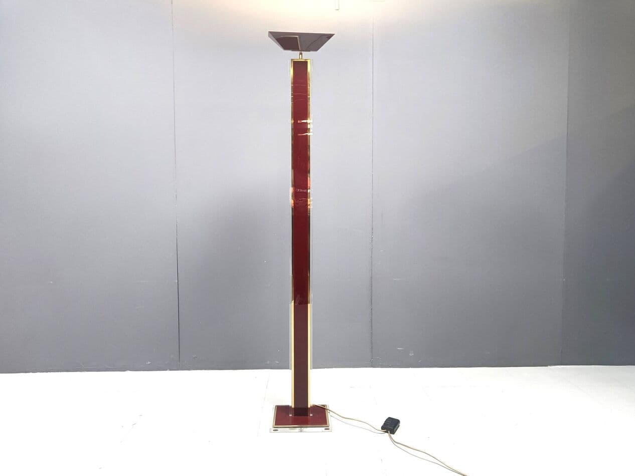 Lampa podłogowa Hollywood Regency, mosiądz czerwony, Francja, lata 70. - 263950