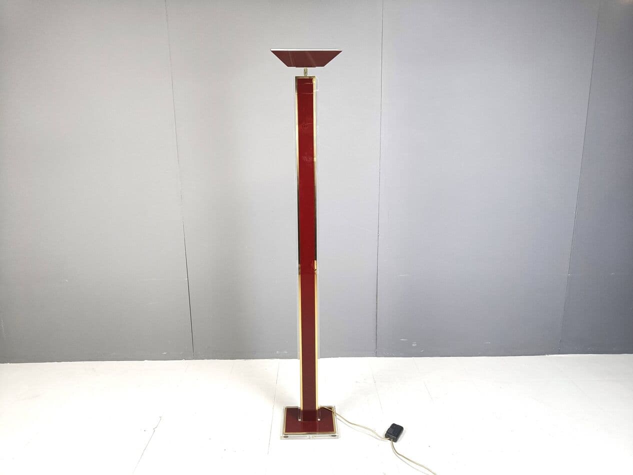 Lampa podłogowa Hollywood Regency, mosiądz czerwony, Francja, lata 70. - 263951