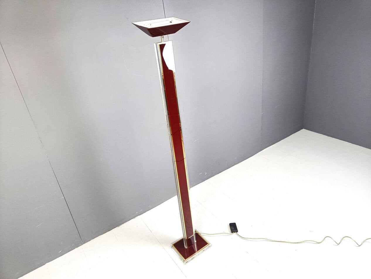 Lampa podłogowa Hollywood Regency, mosiądz czerwony, Francja, lata 70. - 263946