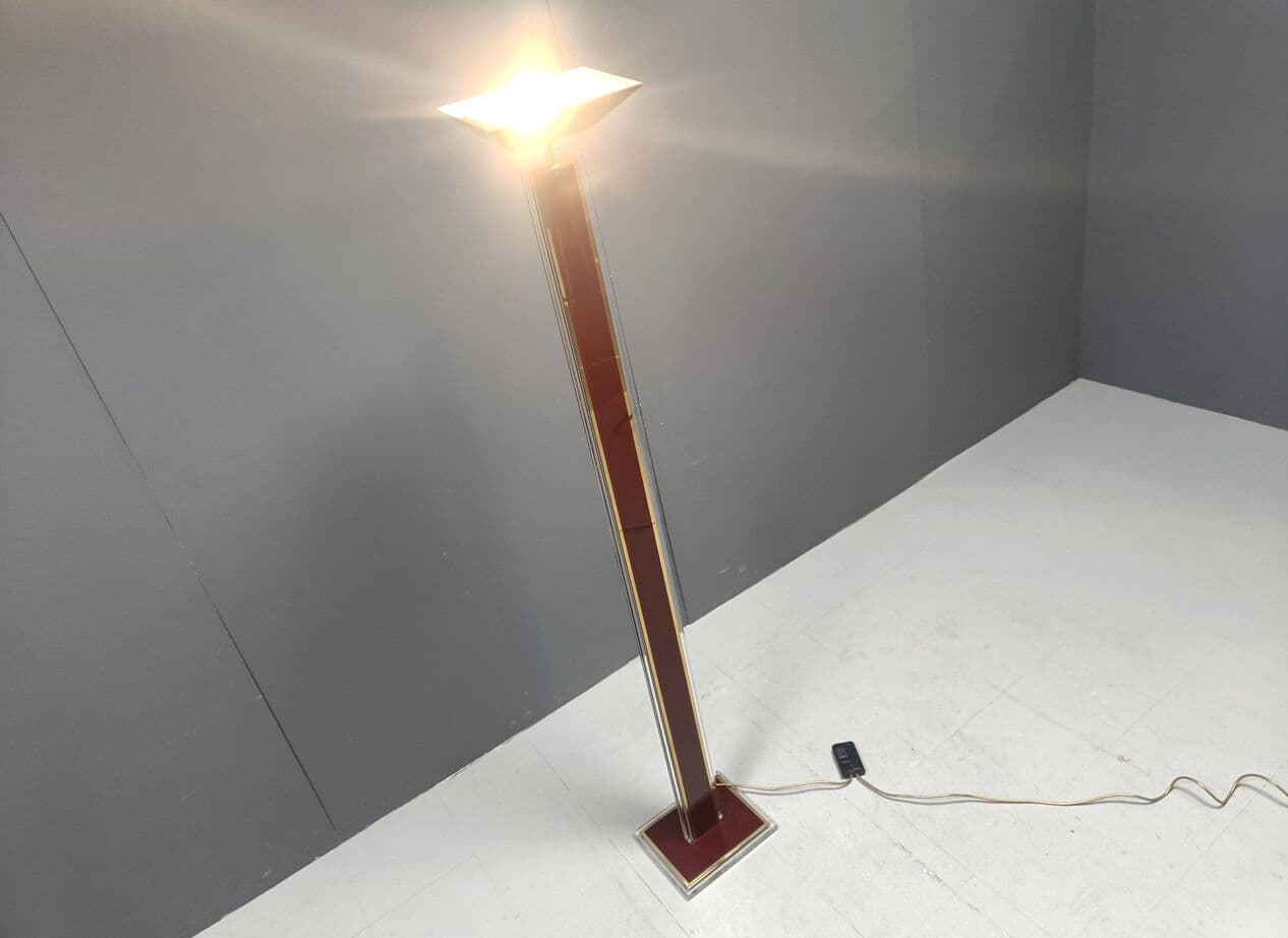 Lampa podłogowa Hollywood Regency, mosiądz czerwony, Francja, lata 70. - 263948