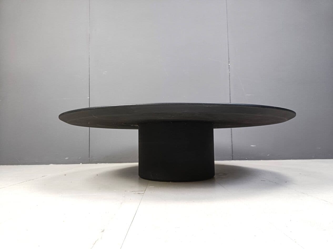 Coffee table, black, wood, copper, by H. Hirche, Rosenthal, Germany, 1970s. - 263917