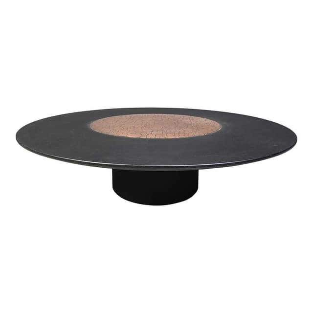 Coffee table, black, wood, copper, by H. Hirche, Rosenthal, Germany, 1970s. - DIMENSION