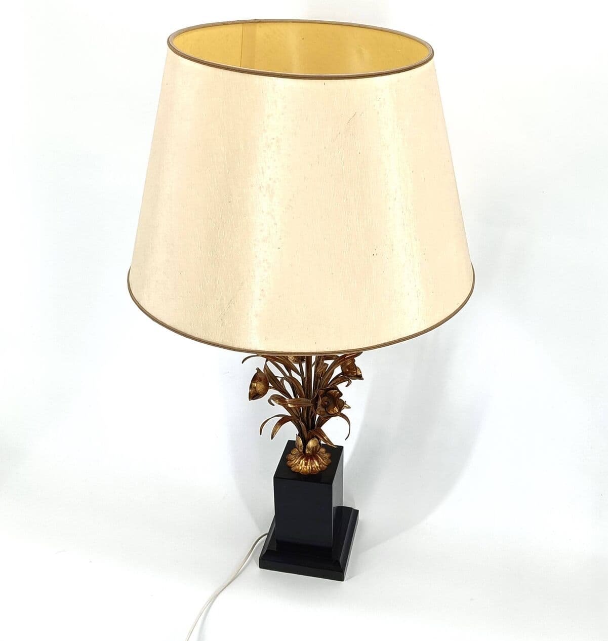 Lampa stołowa, snop zboża, metal złoty, Włochy, lata 60. - 263848