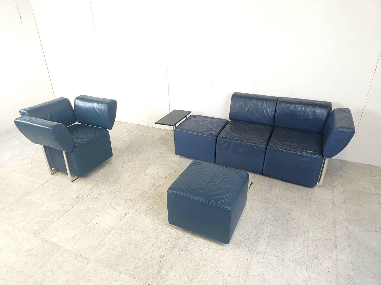 Sofa Clou, niebieska skóra, Cor, Niemcy, lata 90. - 263711