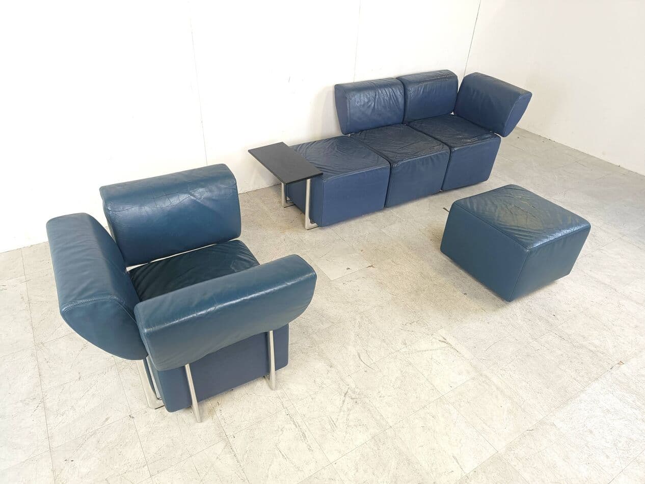 Sofa Clou, niebieska skóra, Cor, Niemcy, lata 90. - 263710