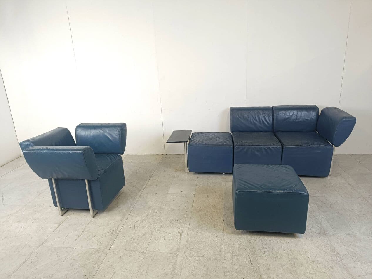 Sofa Clou, niebieska skóra, Cor, Niemcy, lata 90. - 263709