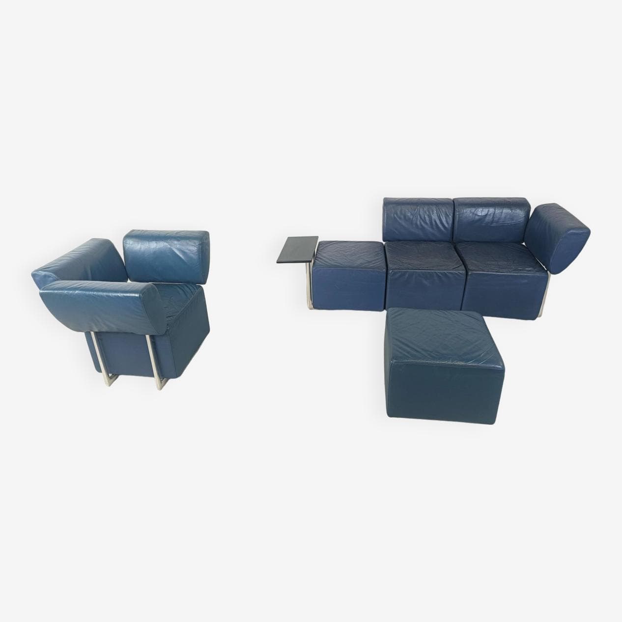 Sofa Clou, niebieska skóra, Cor, Niemcy, lata 90. - 263708