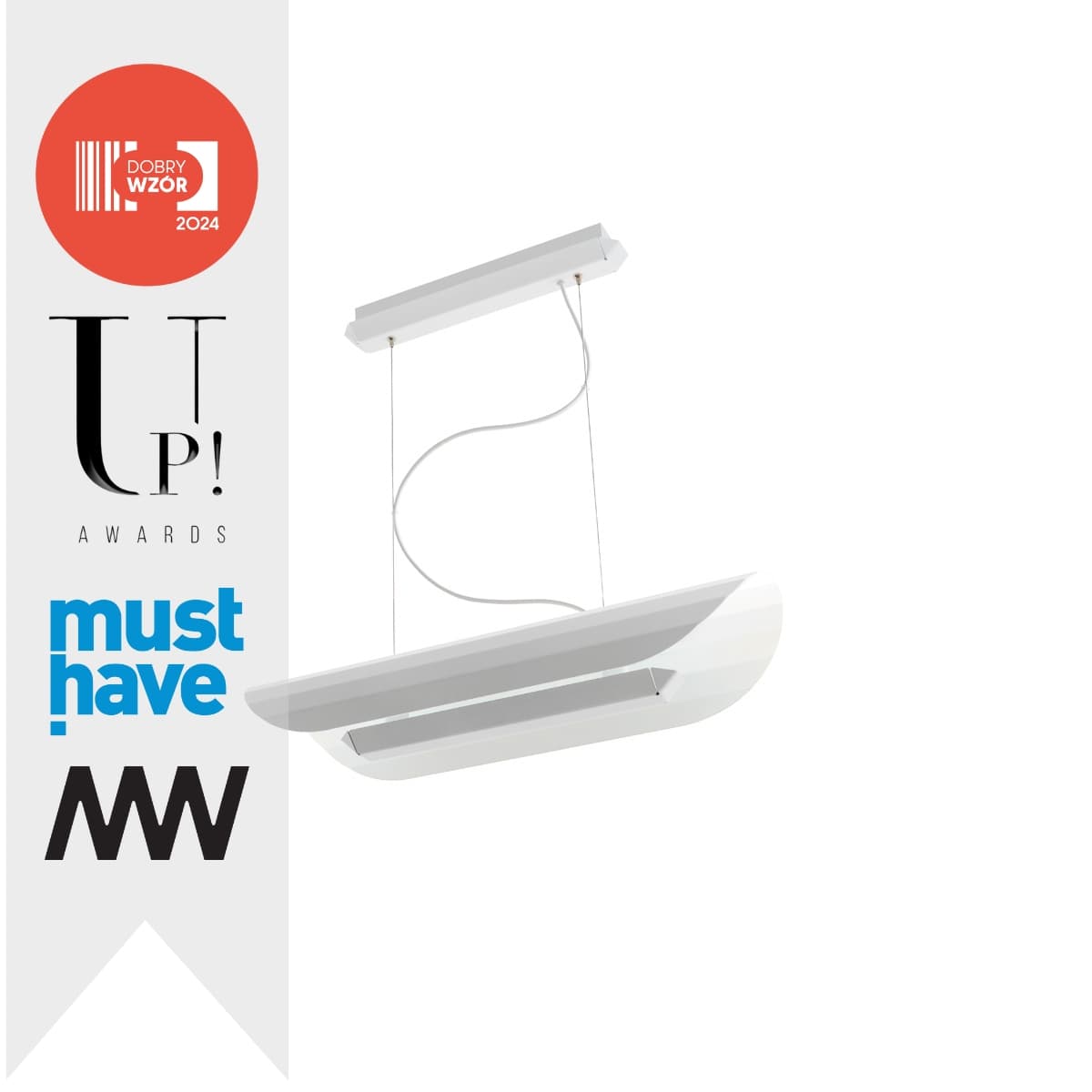 Lampa wisząca APOLIN 65 cm biały, Kaspa x Grynasz Studio - 2140