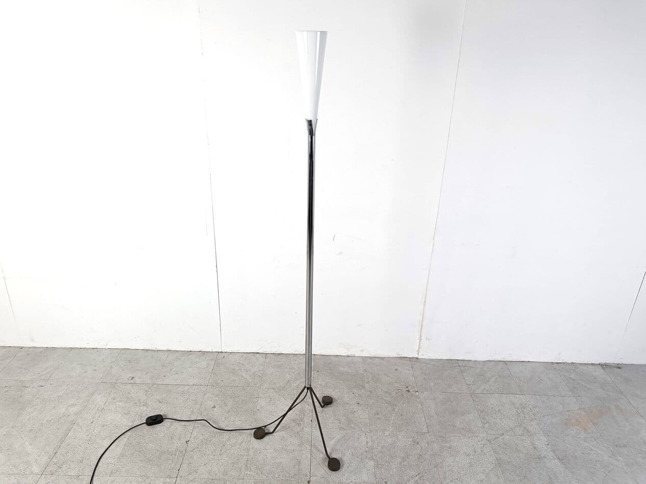 Lampa podłogowa, postmodernistyczna, szkło Murano srebrny, Włochy, lata 90. - 263702