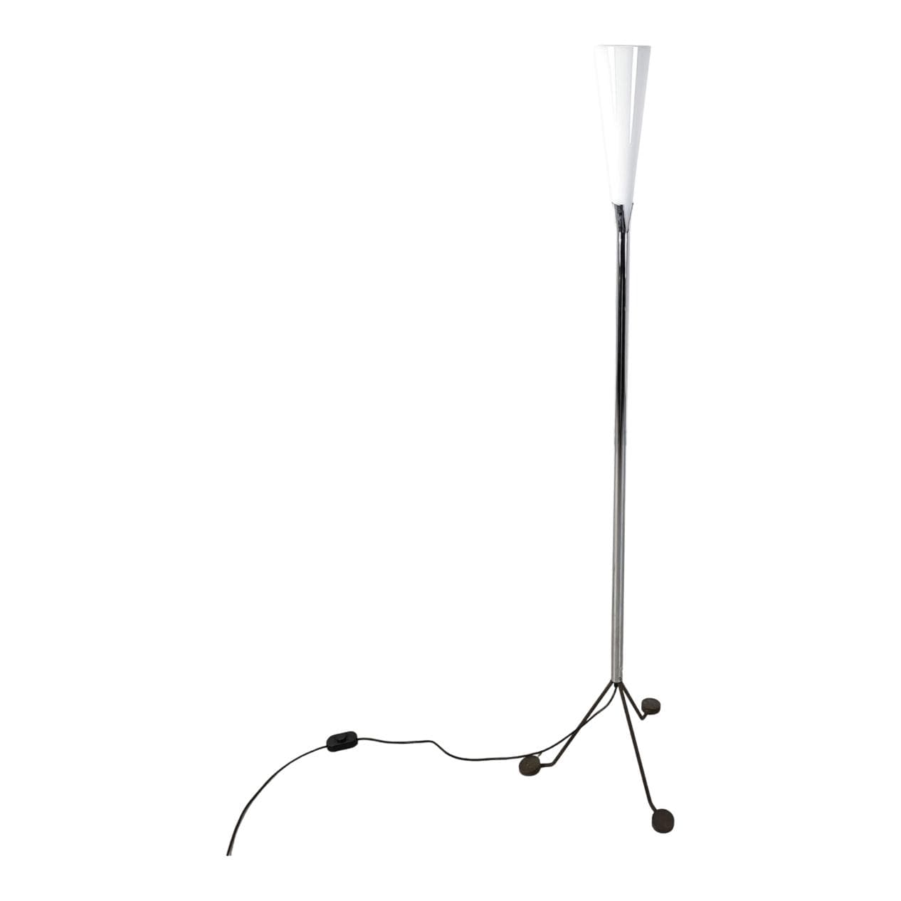 Lampa podłogowa, postmodernistyczna, szkło Murano srebrny, Włochy, lata 90.