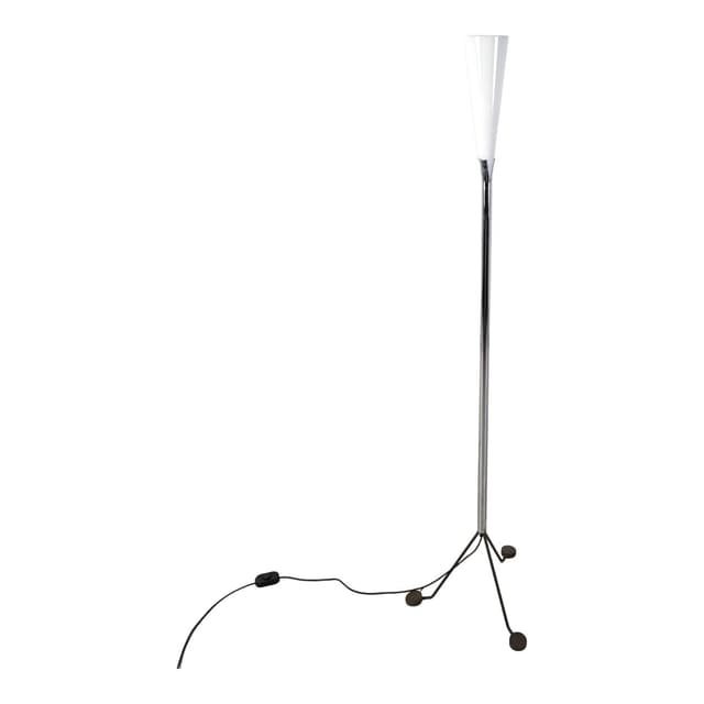 Lampa podłogowa, postmodernistyczna, szkło Murano srebrny, Włochy, lata 90. - WYMIARY