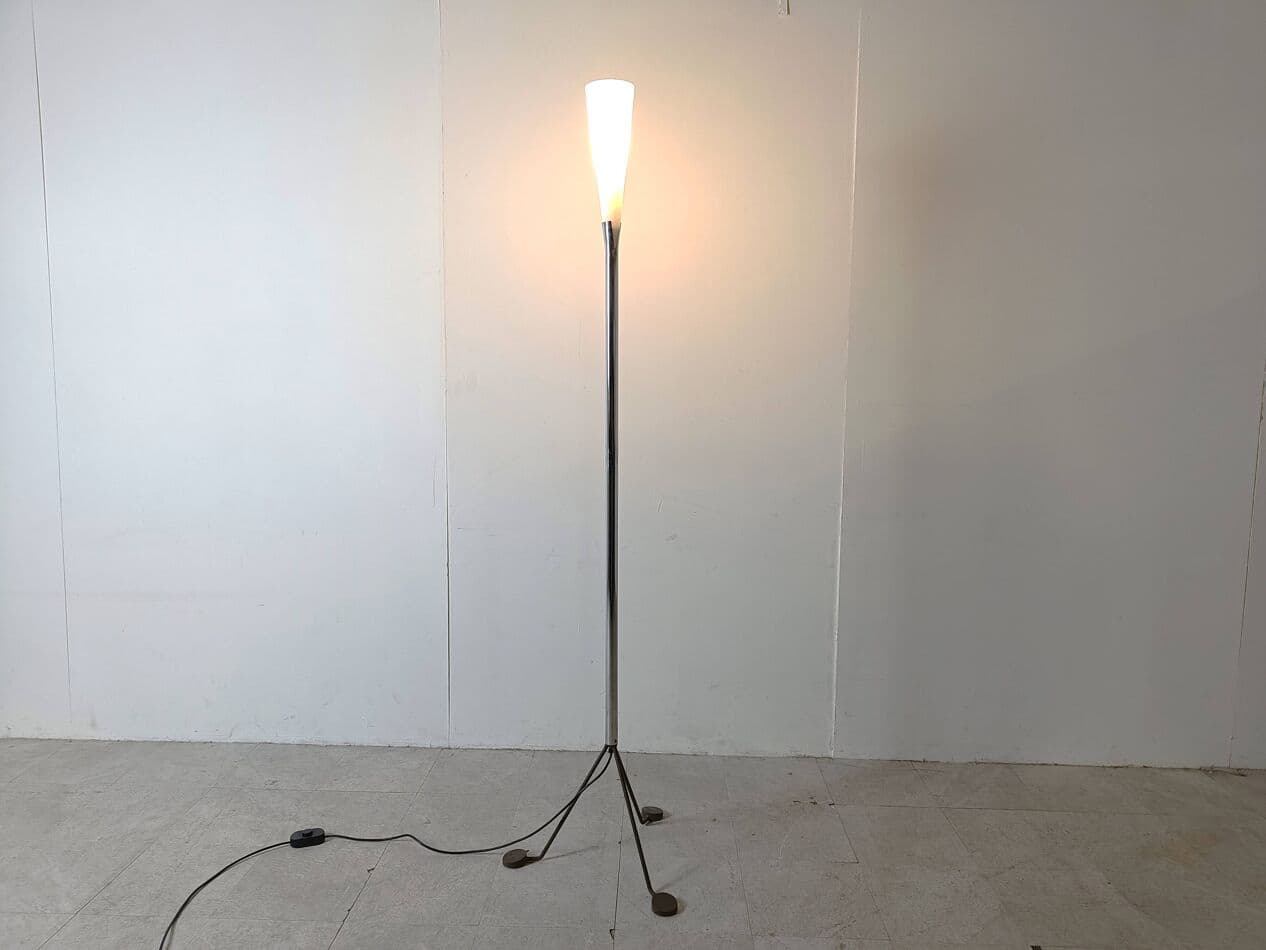 Lampa podłogowa, postmodernistyczna, szkło Murano srebrny, Włochy, lata 90. - 263699