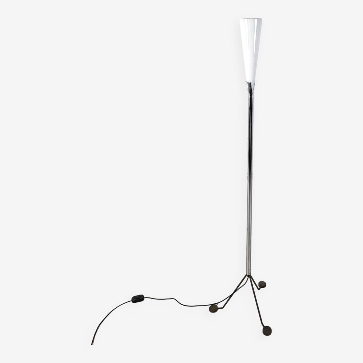 Lampa podłogowa, postmodernistyczna, szkło Murano srebrny, Włochy, lata 90. - 263703