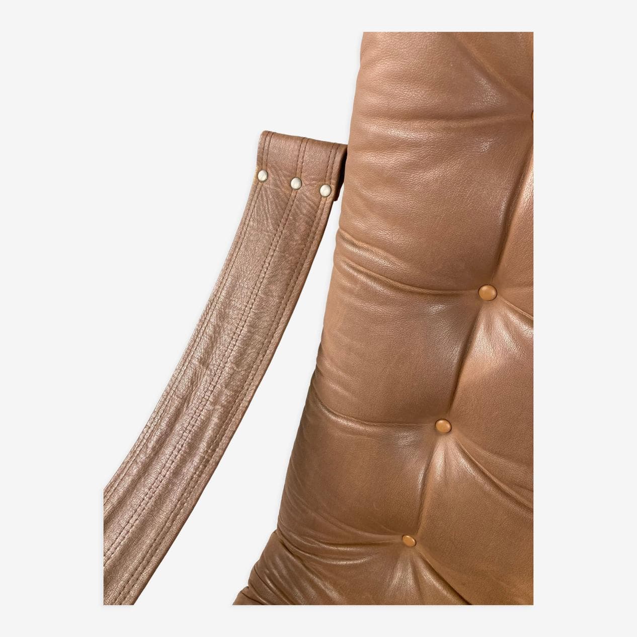 Fotel lounge, brązowa skóra, proj. G. Harcourt, Artifort, Belgia, lata 60. - 263661