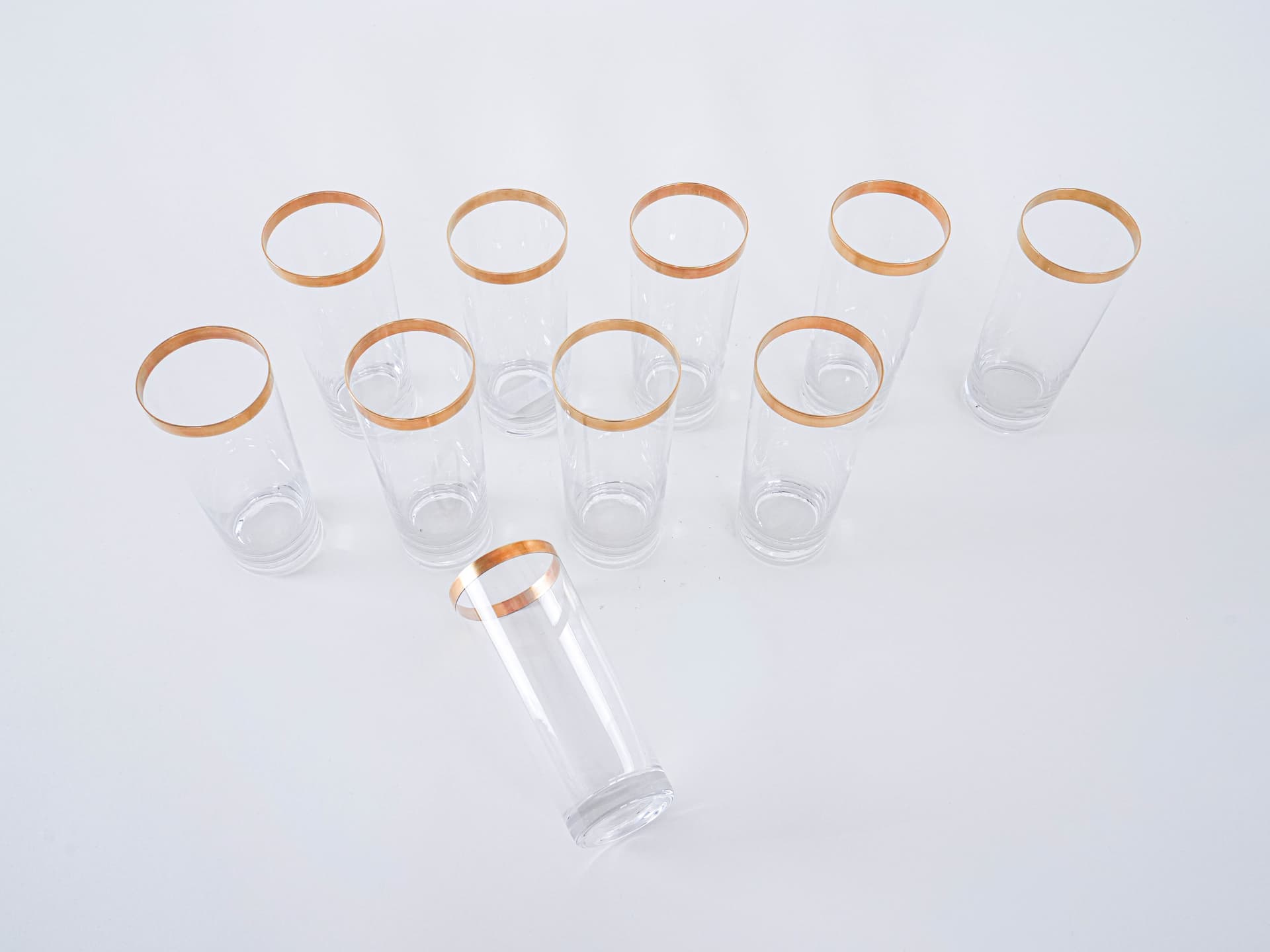 Komplet szklanek kryształ transparentny, Włochy, lata 70. - 262580