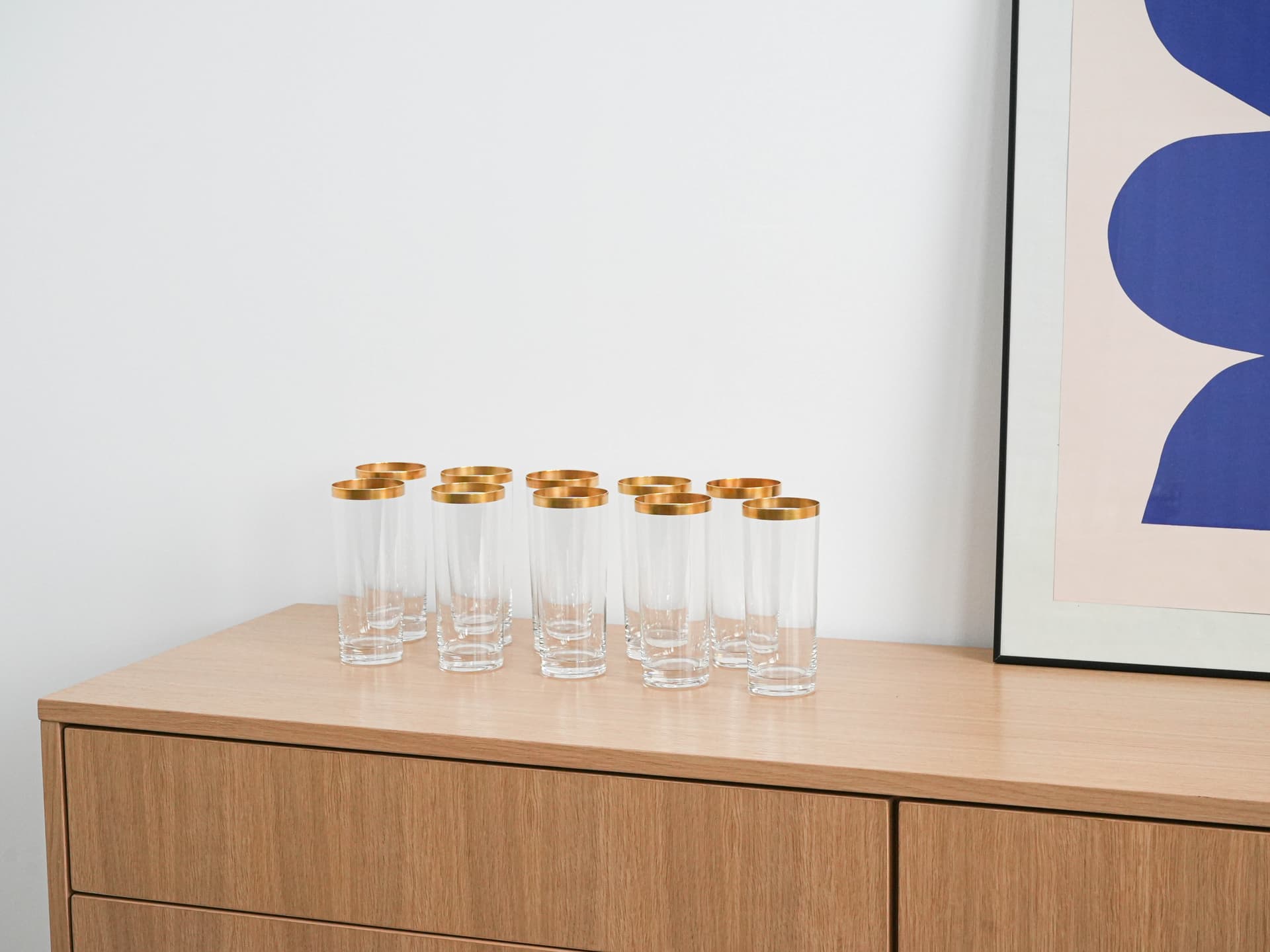 Komplet szklanek kryształ transparentny, Włochy, lata 70. - 262581