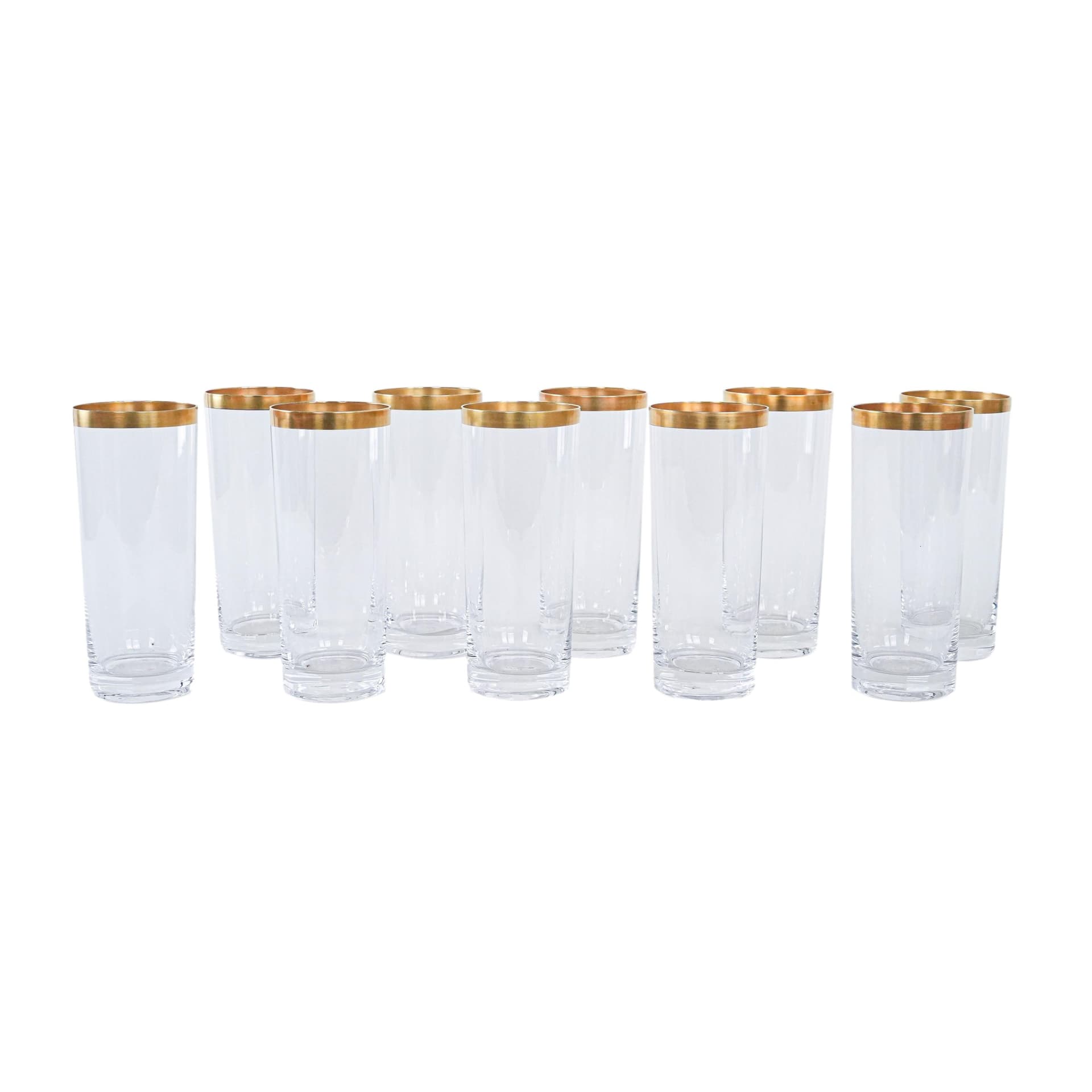 Komplet szklanek kryształ transparentny, Włochy, lata 70.