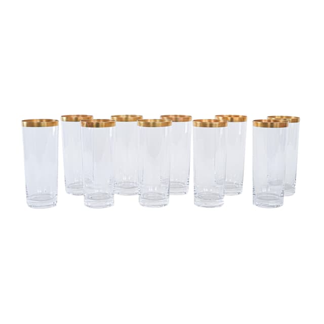 Komplet szklanek kryształ transparentny, Włochy, lata 70. - WYMIARY