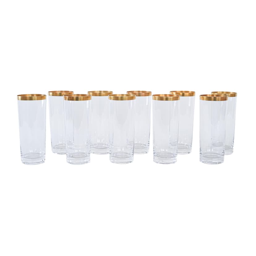 Komplet szklanek kryształ transparentny, Włochy, lata 70.