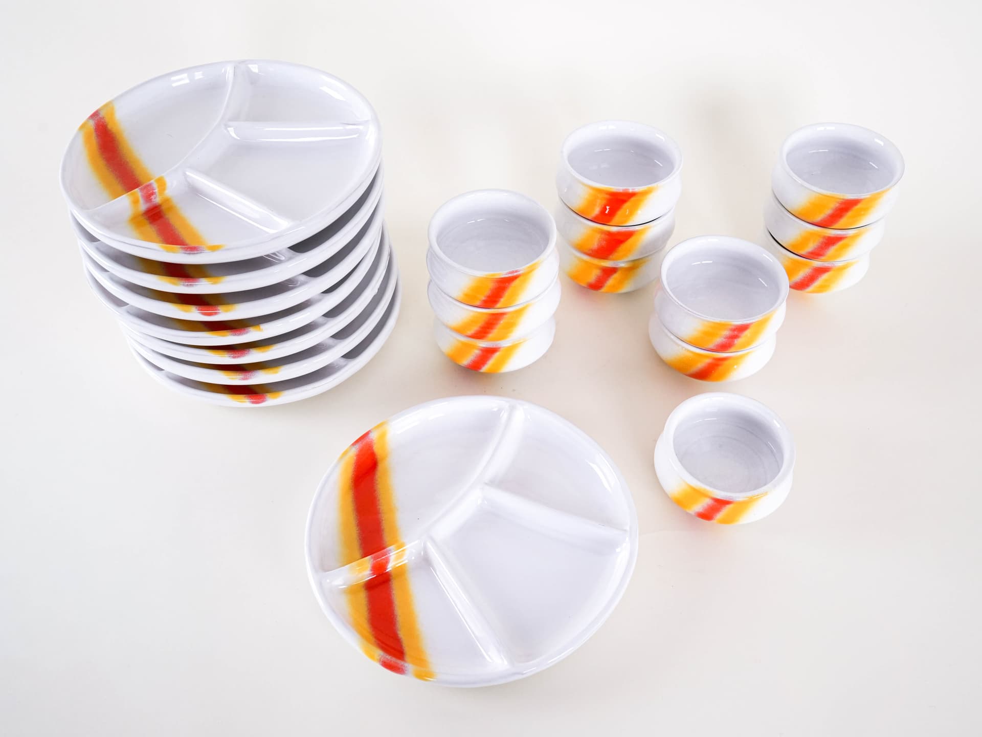 Komplet do serwowania, multikolor, ceramika, Włochy, lata 70. - 262677