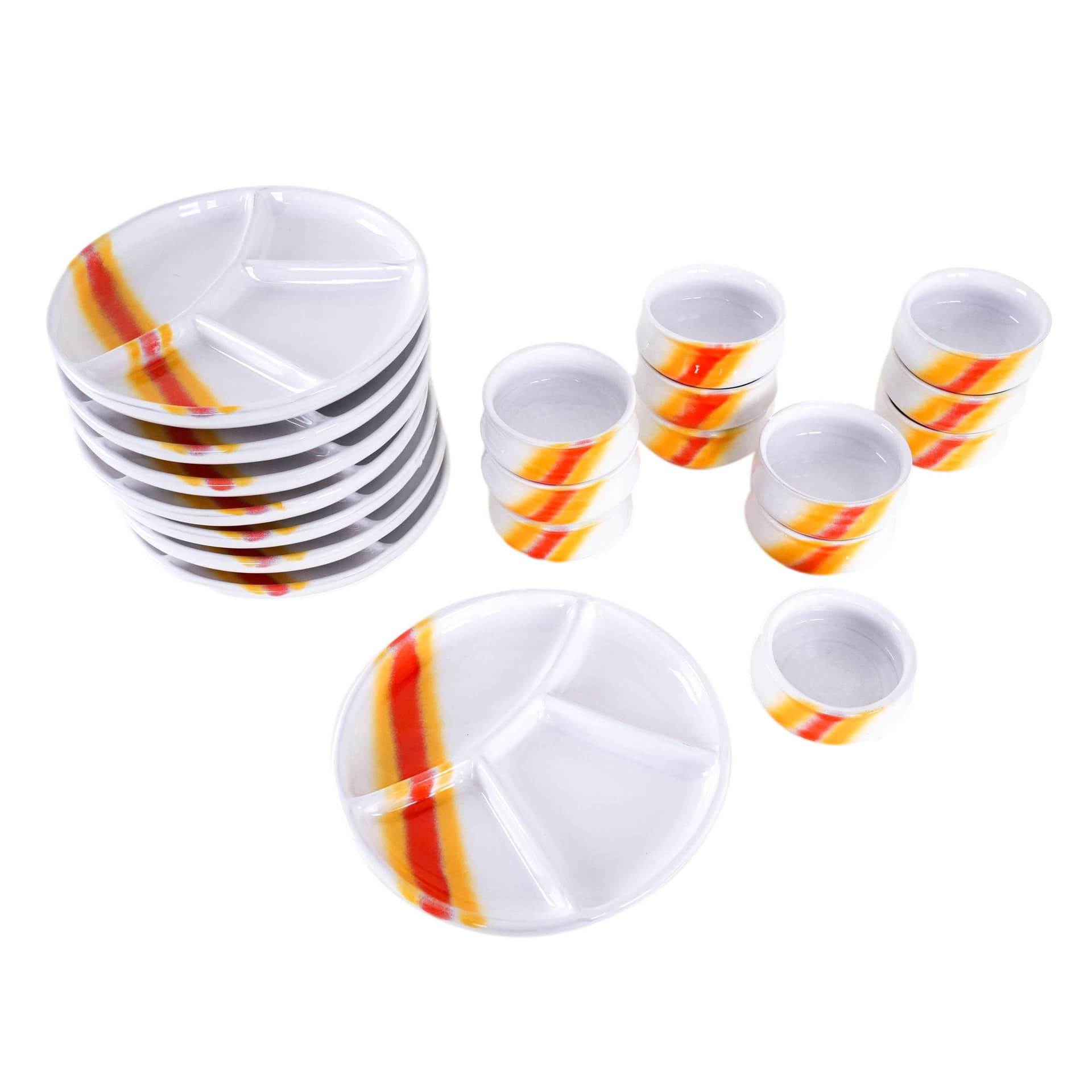 Komplet do serwowania, multikolor, ceramika, Włochy, lata 70.