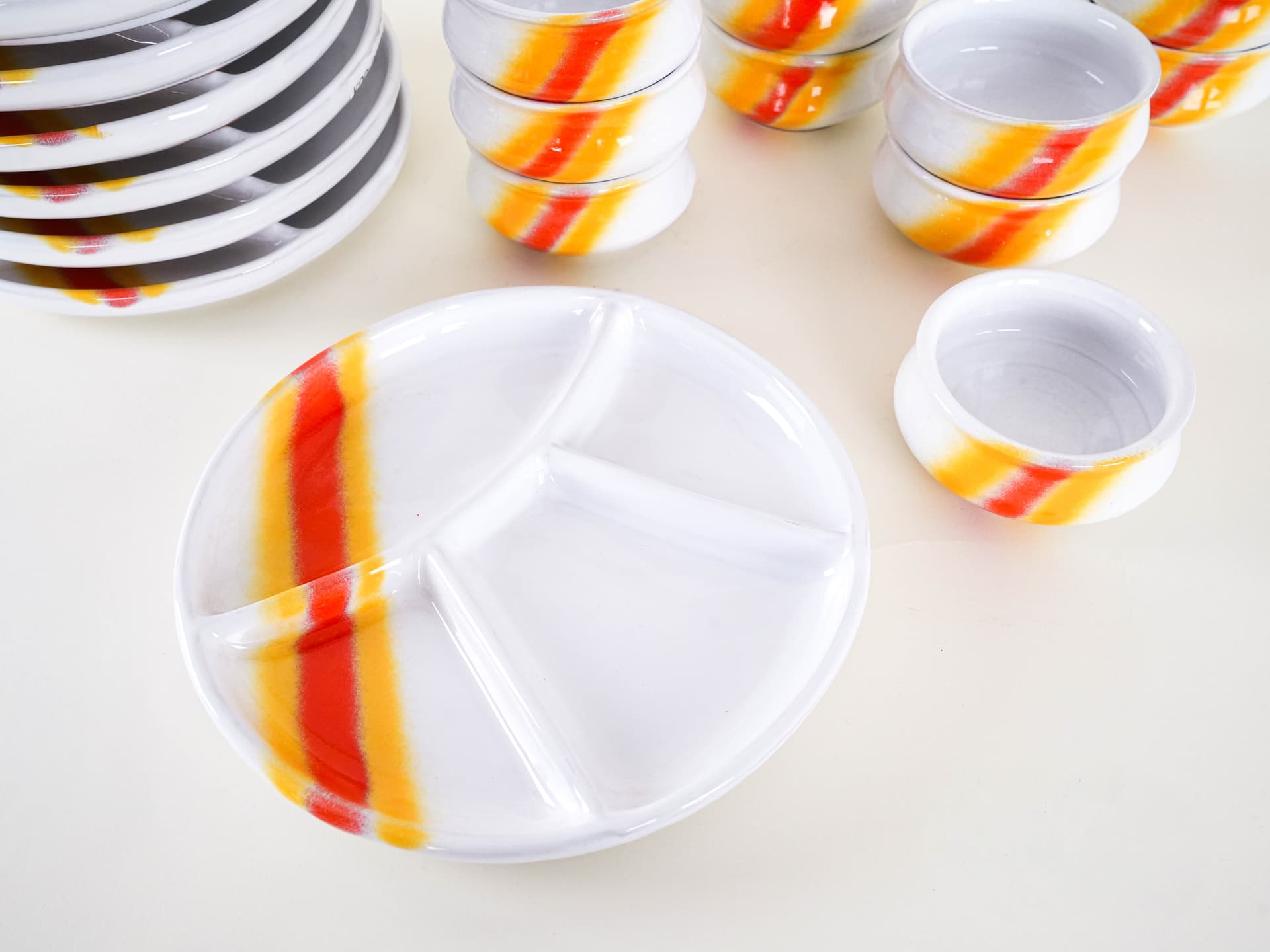 Komplet do serwowania, multikolor, ceramika, Włochy, lata 70. - 262675