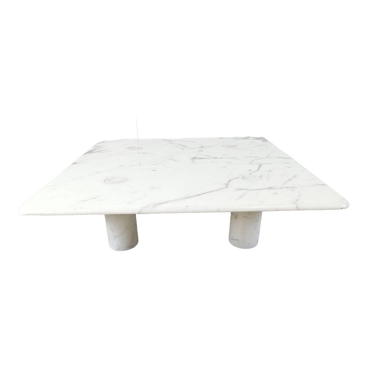 Coffee table, white marble, by A. Mangiarotti, Italy, 1970s.