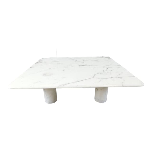 Coffee table, white marble, by A. Mangiarotti, Italy, 1970s. - DIMENSION