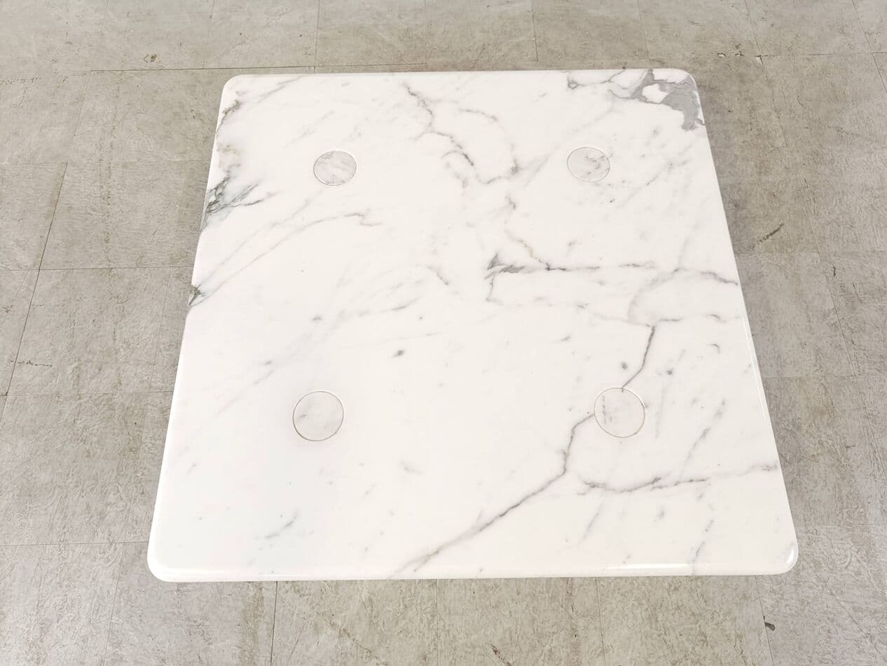 Coffee table, white marble, by A. Mangiarotti, Italy, 1970s. - 263429
