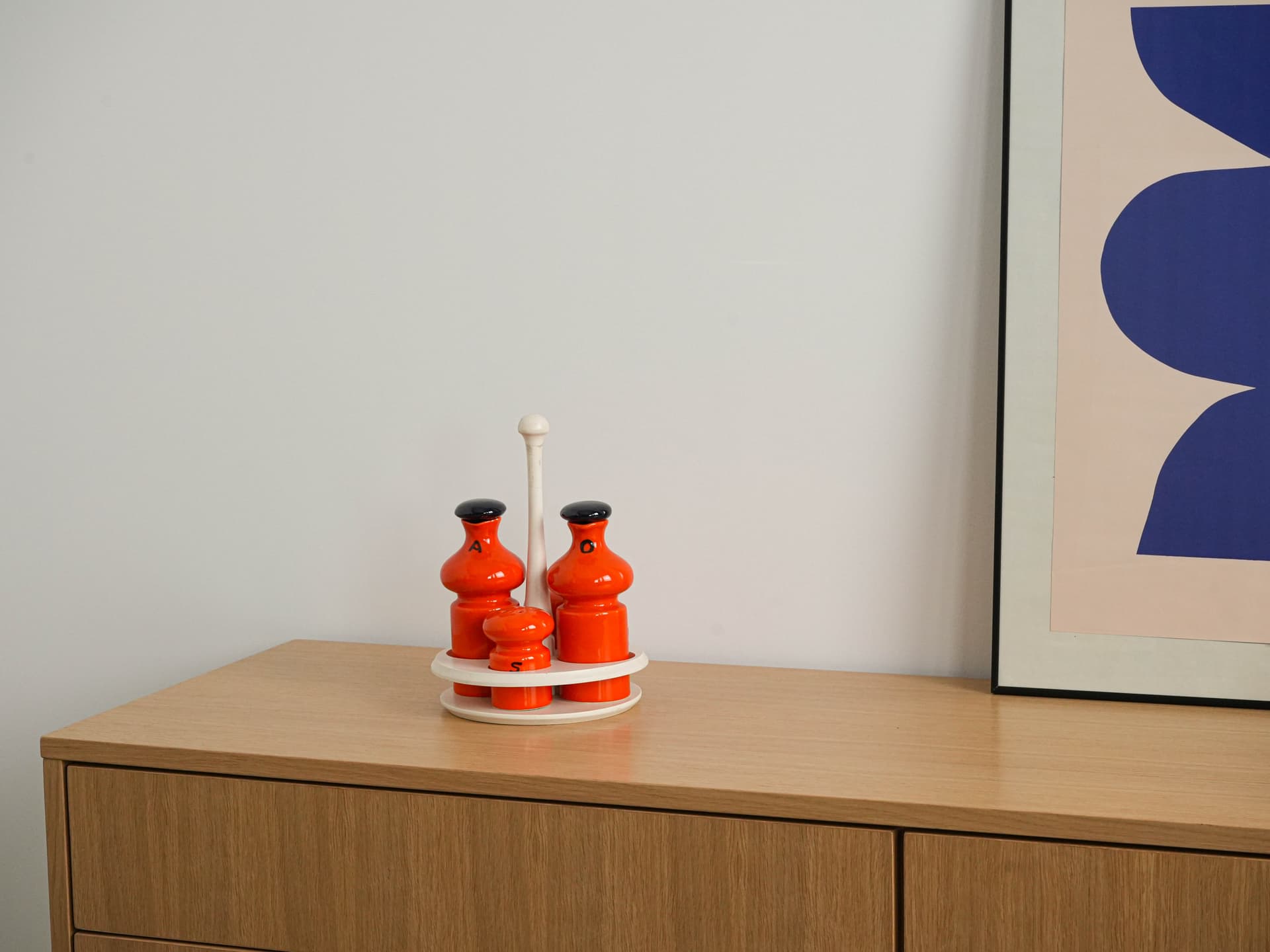 Zestaw do przypraw, ceramika pomarańczowa, Włochy, lata 60. - 262685