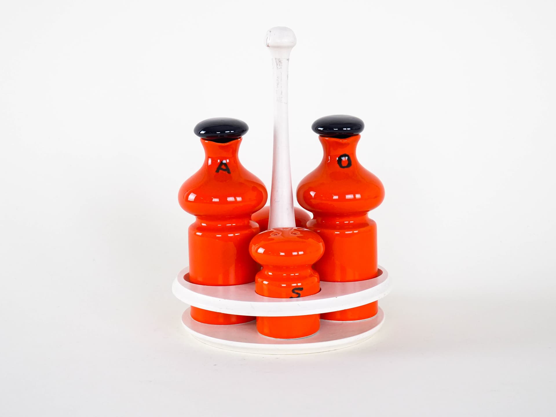 Zestaw do przypraw, ceramika pomarańczowa, Włochy, lata 60. - 262681