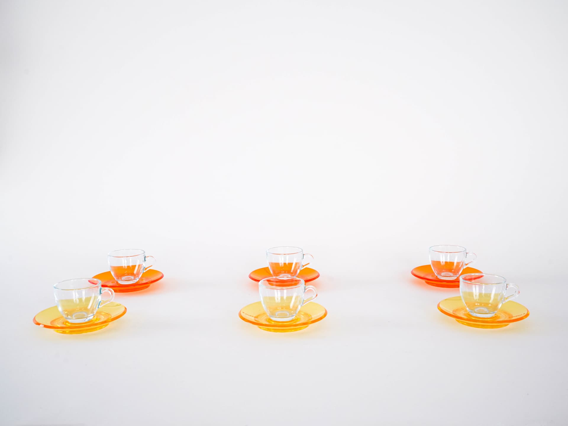 Komplet filiżanek, multikolor, szkło, Guzzini, Włochy, lata 70. - 262688