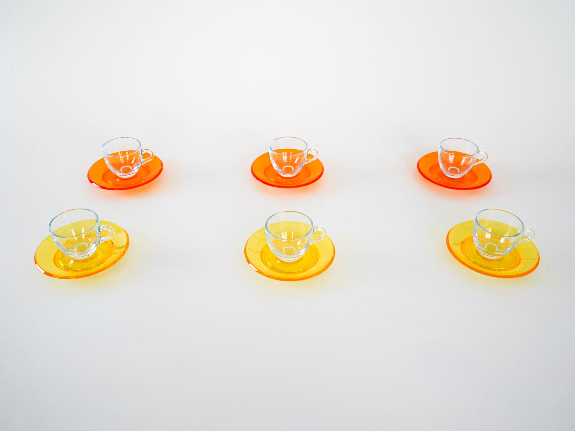 Komplet filiżanek, multikolor, szkło, Guzzini, Włochy, lata 70. - 262689