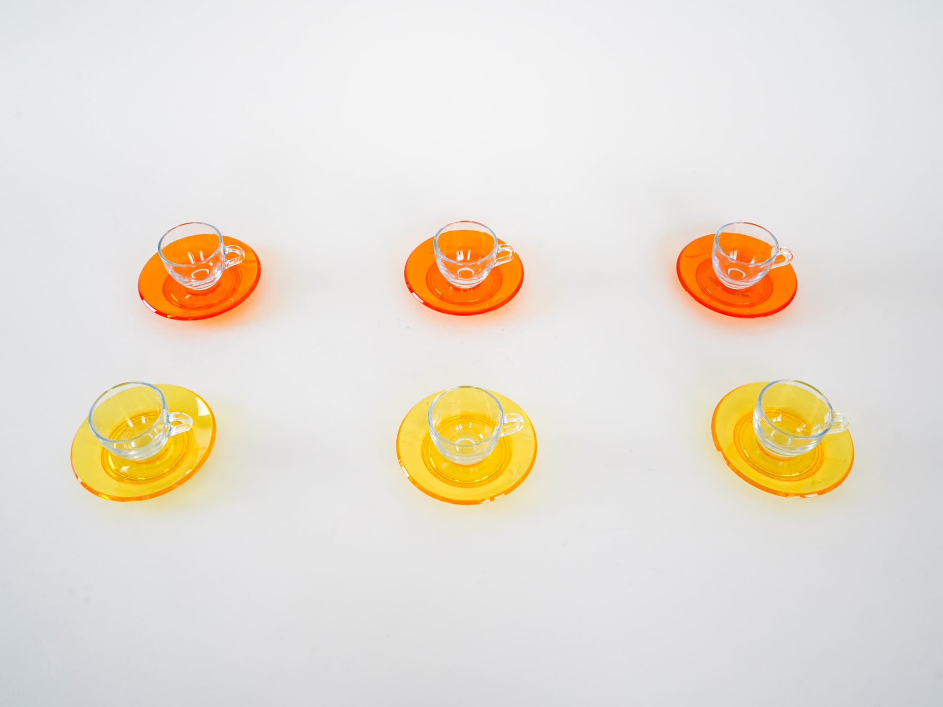 Komplet filiżanek, multikolor, szkło, Guzzini, Włochy, lata 70. - 262690