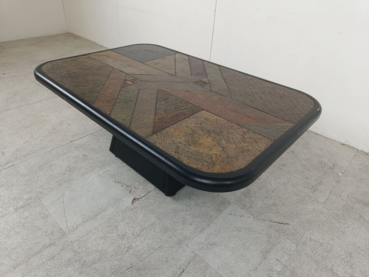 Coffee table, grey stone, Germany, 1980s. - 263368