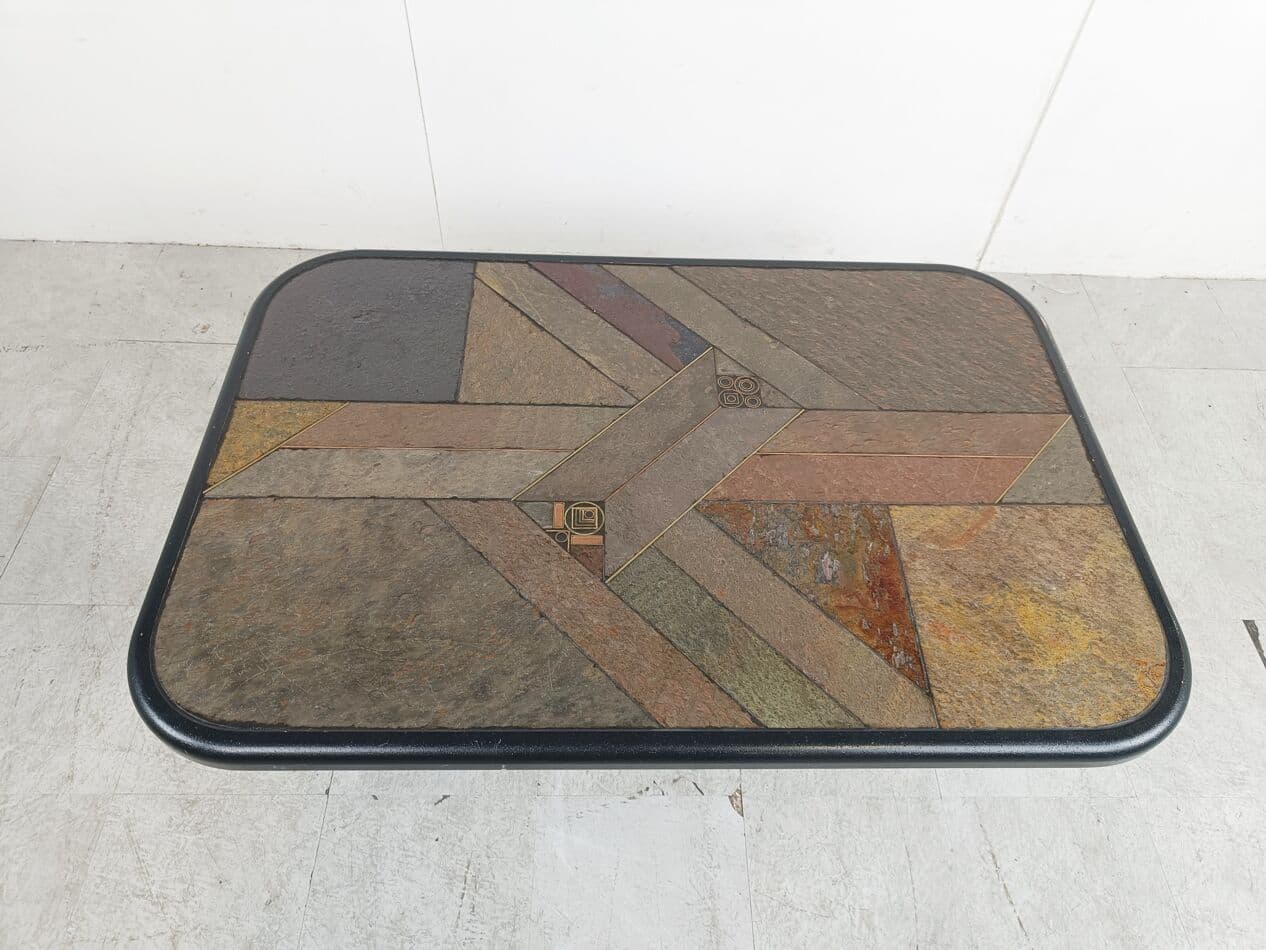 Coffee table, grey stone, Germany, 1980s. - 263363