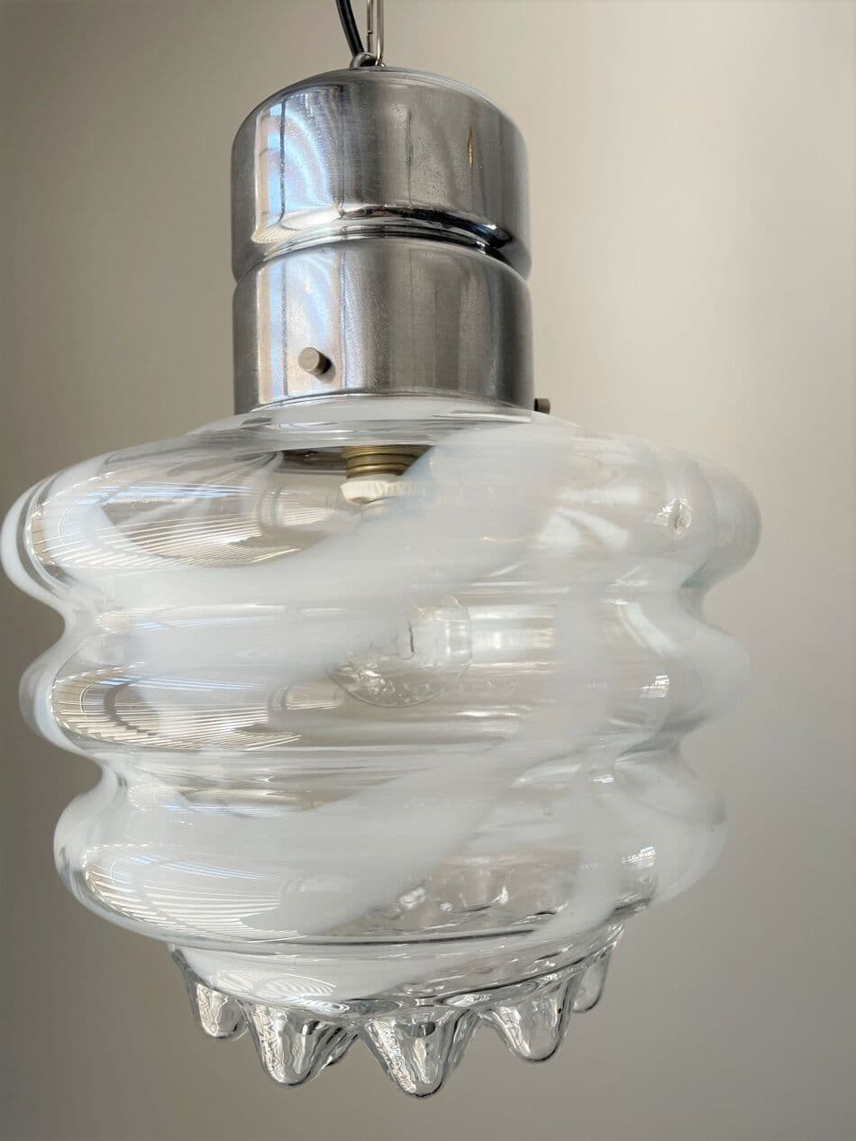 Lampa wisząca, szkło transparent, Mazzega, Włochy, lata 70. - 263270