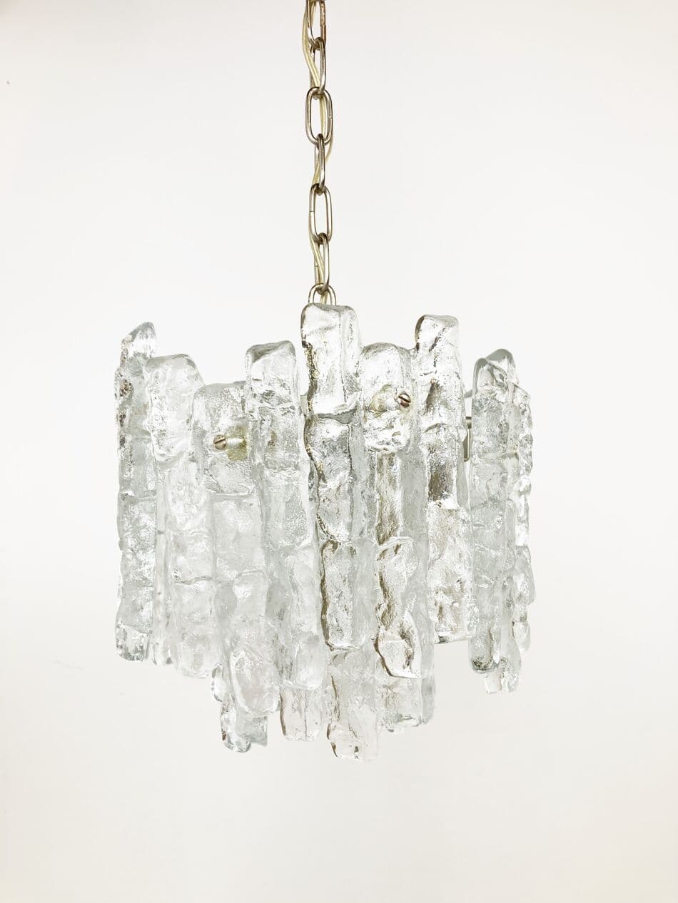 Lampa wisząca Ice Crystal, szkło transparentne, Kalmar, Austria, lata 60. - 263247