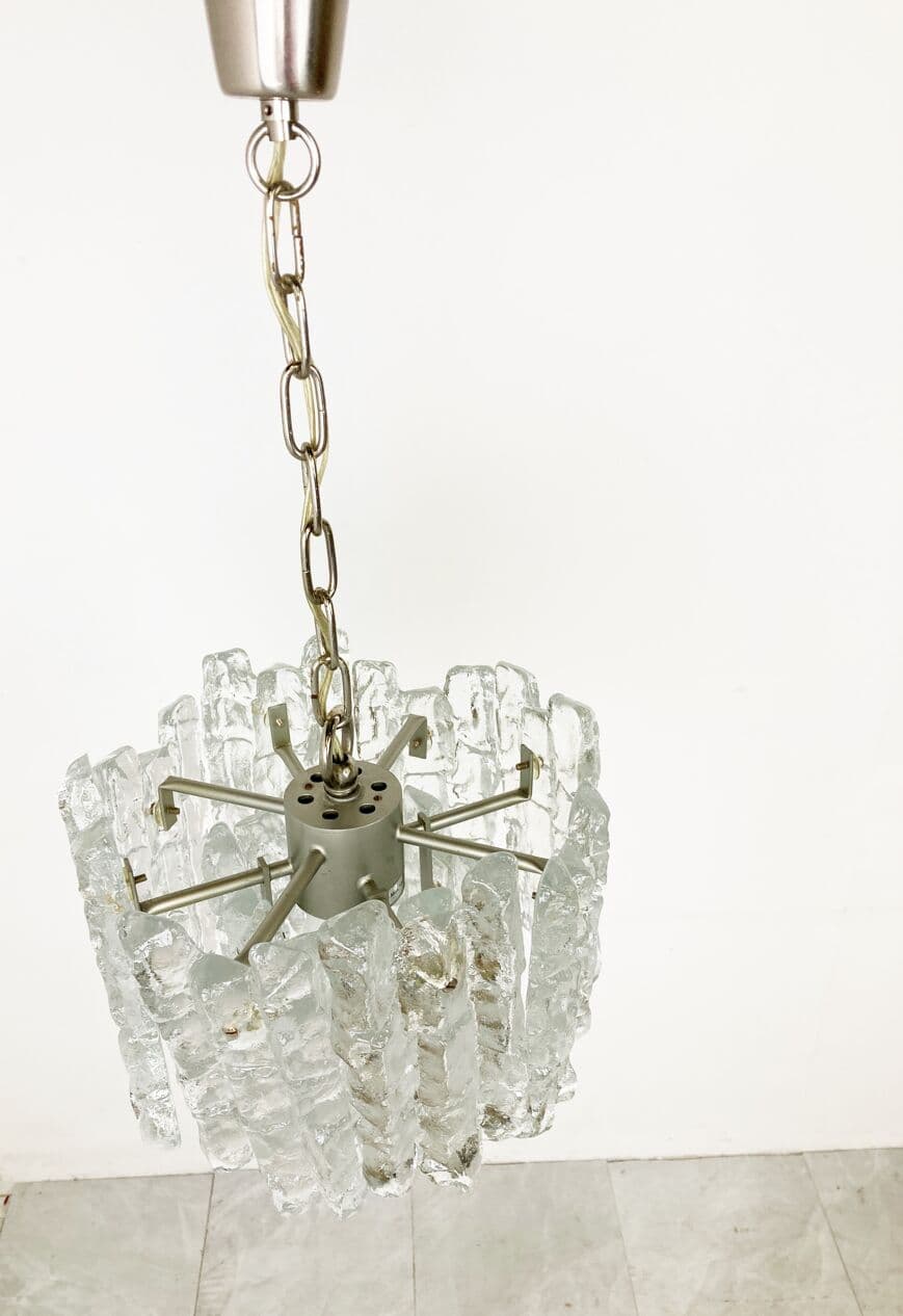 Lampa wisząca Ice Crystal, szkło transparentne, Kalmar, Austria, lata 60. - 263245
