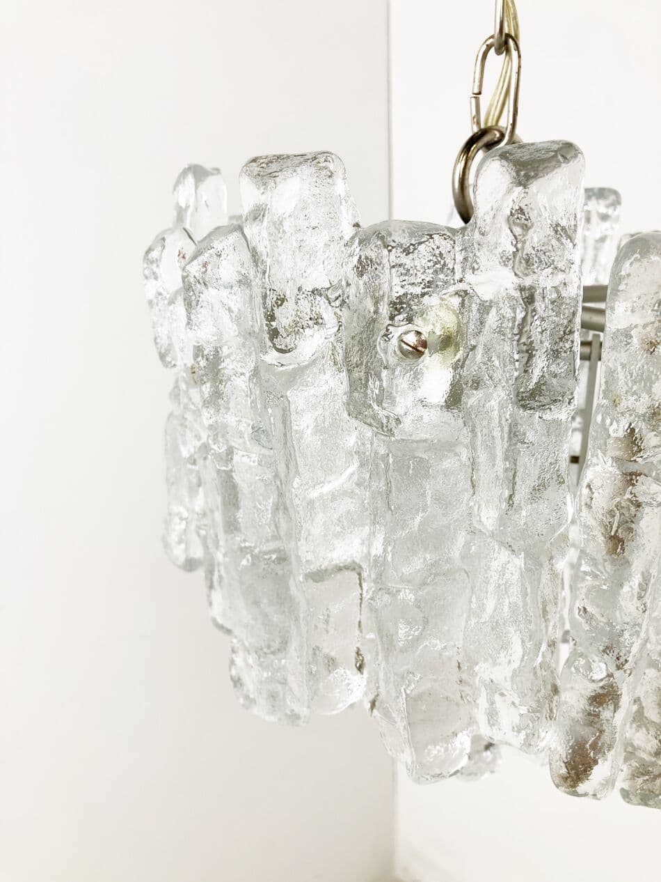 Lampa wisząca Ice Crystal, szkło transparentne, Kalmar, Austria, lata 60. - 263249