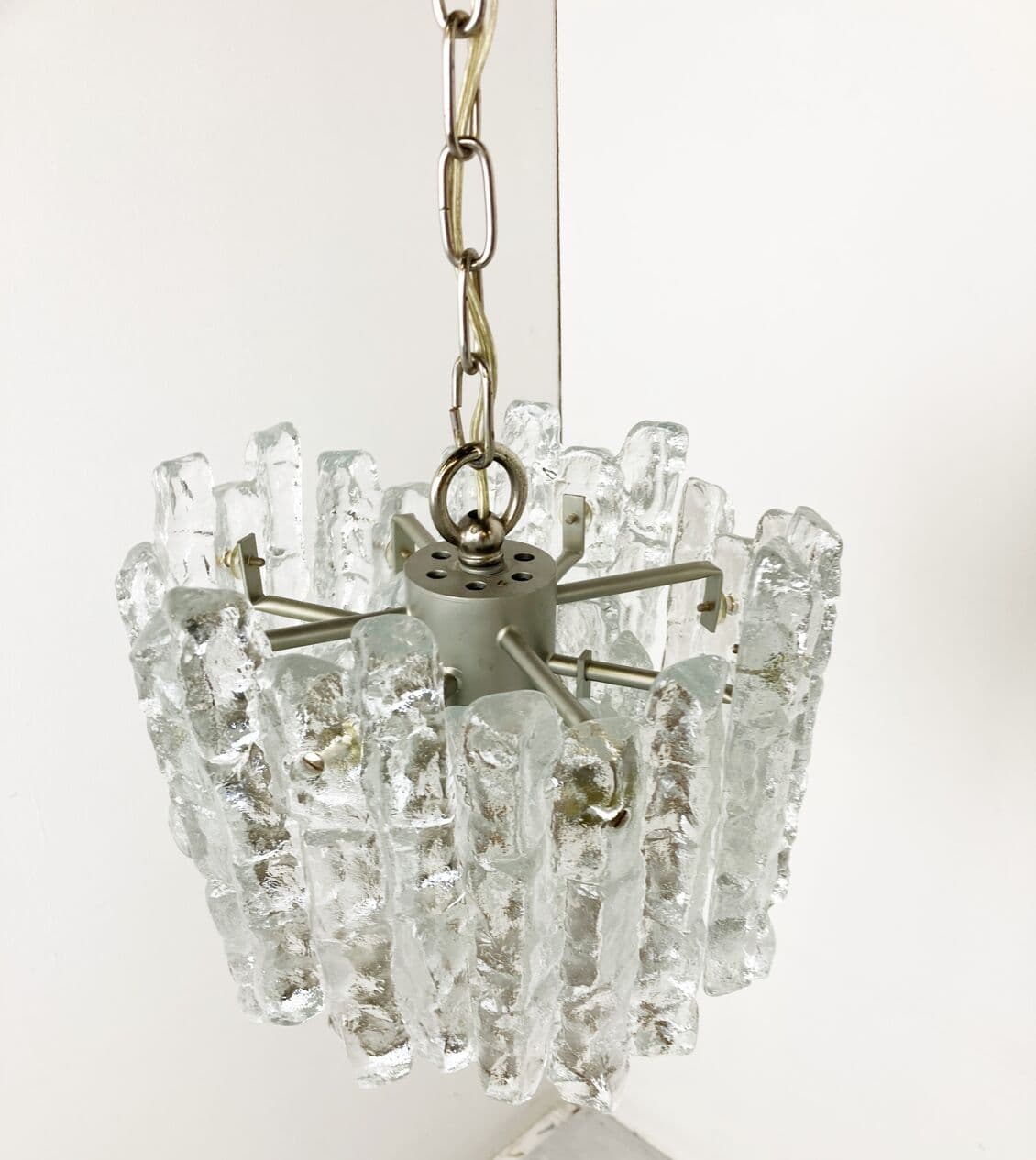 Lampa wisząca Ice Crystal, szkło transparentne, Kalmar, Austria, lata 60. - 263248