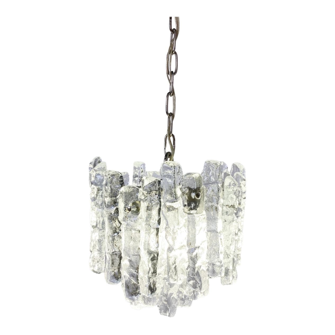 Lampa wisząca Ice Crystal, szkło transparentne, Kalmar, Austria, lata 60.